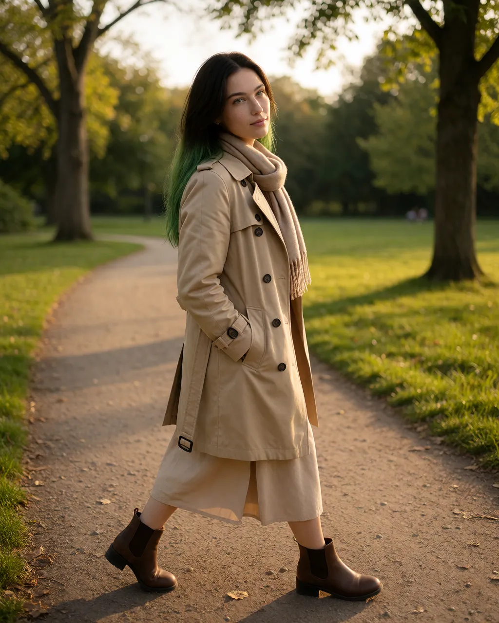 jade lifestyle — 03_park_trench — portrait of Jade, AI-generated