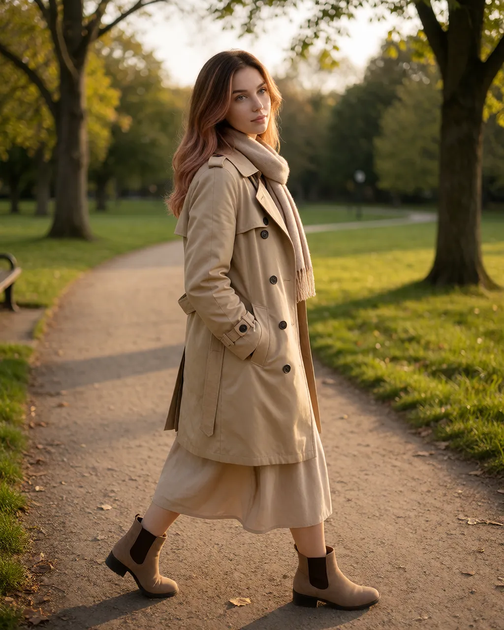 opal lifestyle — 03_park_trench — portrait of Opal, AI-generated