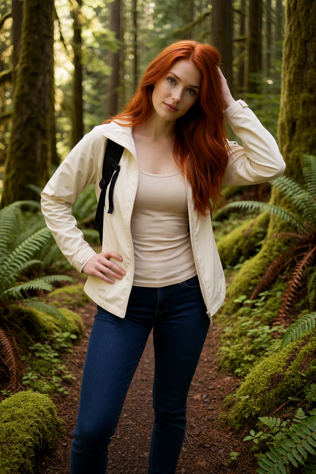 Trailhead Arrival — portrait of Ruby, AI-generated