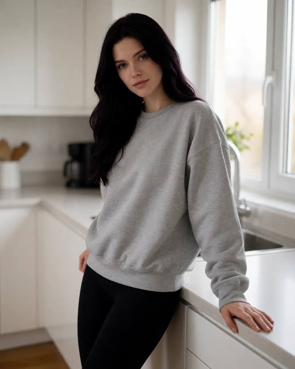 amethyst lifestyle — 05_kitchen_morning — portrait of Amethyst, AI-generated